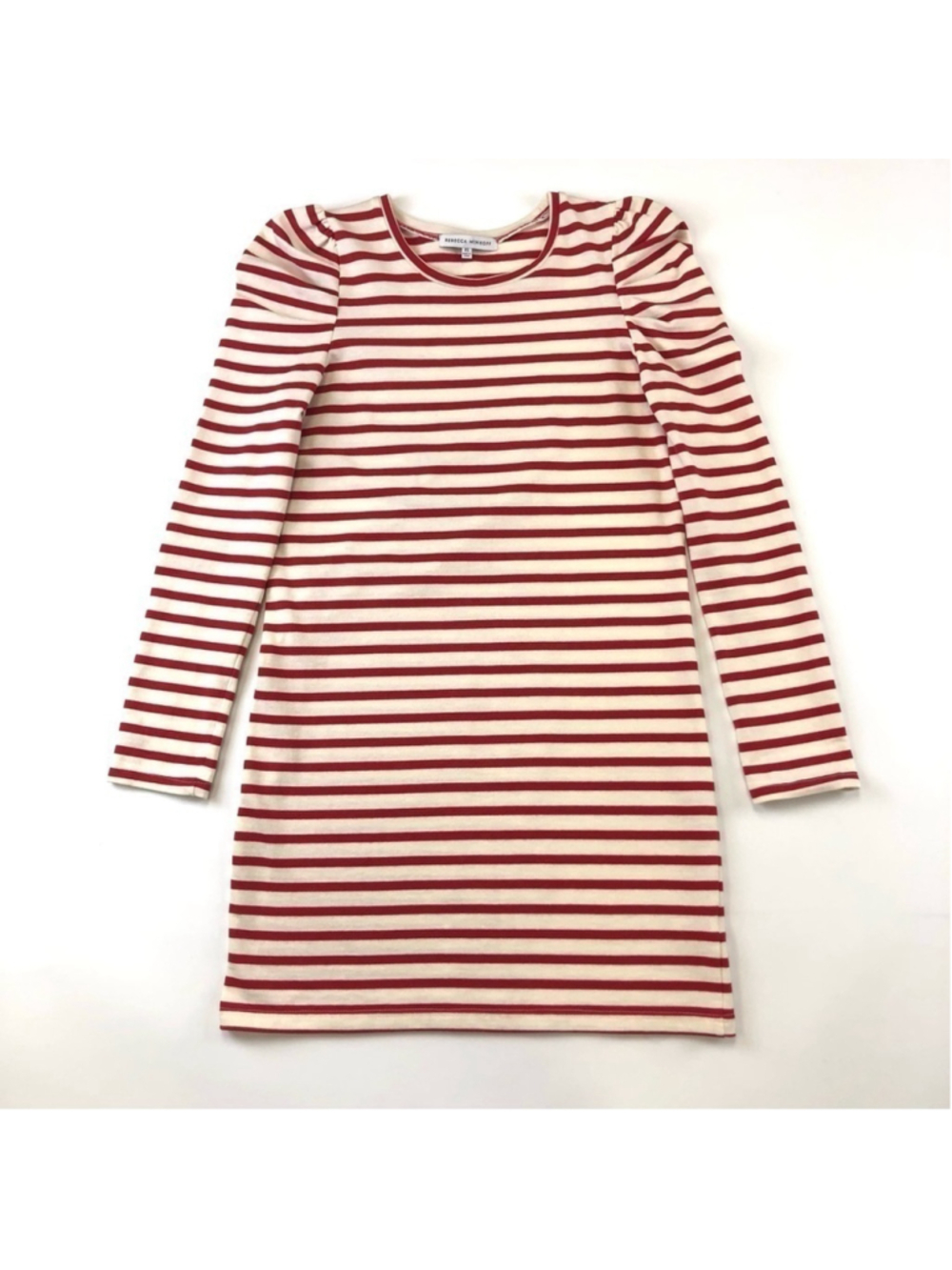Rebecca Minkoff striped cotton dress XS Talia cream white long sleeve Nautical